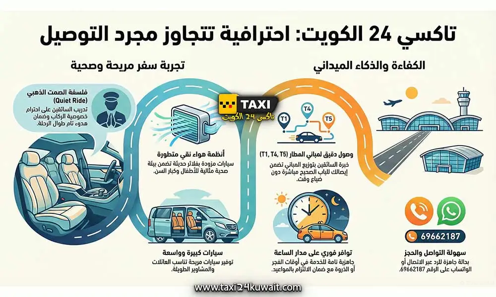 تاكسي الكويت توصيل المطار الكويت سيارة كبيرة